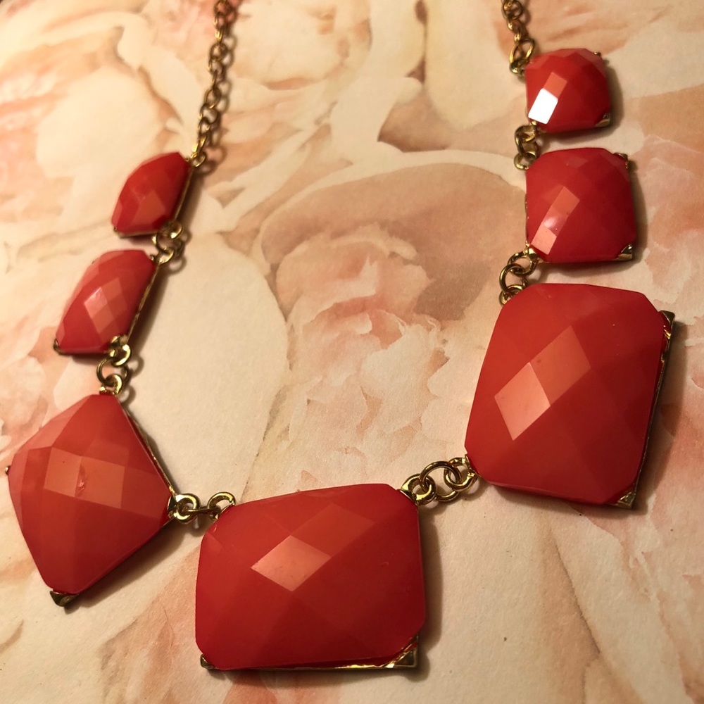Coral statement necklace